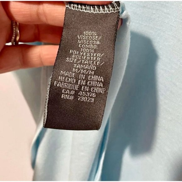 Light Blue Sleeveless Top with Sheer Overlay - Picture 4 of 4